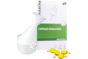 Pranarôm | Aromaforce | CAPSULES INHALATION BIO + INHALATEUR | Huiles Essentielles 100% biologiques | Dégage le nez | Santé respiratoire