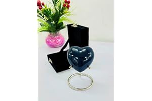 NAUTICAL REPLICA HUB Piccola urna funeraria commemorativa per animali domestici e ceneri umane, a forma di cuore, con scatola e supporto