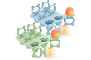 CLDY 2 Ensembles de moules à glaces pour enfants, 12 Pochons en Silicome Alimentaire Sans BPA, Moules à Popsicle Enfant avec Bâtonnets, Compatible Lave-vaisselle, Pour Popsicles, Crèmes Glacées