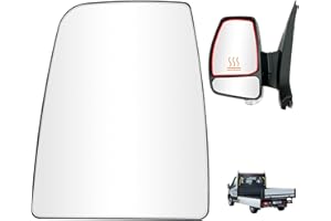 vsshe Spiegelglas Ersatz Links Oben Seite Beheizbar für Ford Transit MK8 (2014 und später) BK31-17K741-BA 1823986, Türspiegelglas Außenspiegel mit Trägerplatte und 2 beheizten Metallclips