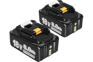 KOCTOTO Ersatzakku für Makita Akku 18V 8.0Ah Li-ion Ersatzakku für Makita Akku BL1860 BL1850B BL1840 BL1830 BL1820 BL1815 BL1835 BL1845 194205-3 LXT-400 mit LED Indikator (2-Packungen, 8.0-2)