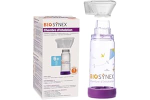 BIOSYNEX - Inhal'AIR - Chambre d'Inhalation - Espaceur pour Inhalateurs - Assistance Respiratoire Asthme, Bronchiolite - Sans Latex - Sans BPA - Taille 6 Ans et +