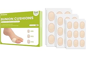 Bukihome Cuscinetti per bunion，54 pezzi Centro antiaderente per pelli sensibili, protezioni in fustagno per proteggere i piedi di uomini e donne,Beige