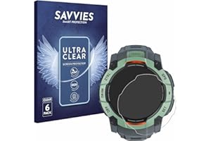 savvies Protection Ecran pour Garmin Instinct 3 AMOLED (45 mm) 6 Pièces - Film Protection Ultra Clair