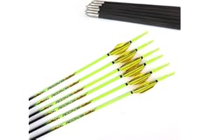 ACCMOS 32 Pollici Freccia in Puro Carbonio, Spine 400-1000 ID 4.2mm Tiro con L'Arco Frecce Piuma Spirale per Gioventù Adulta Arco Compound Archi Ricurvi Caccia e Pratica di Tiro