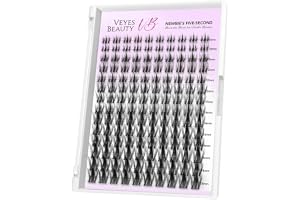 VEYESBEAUTY Individual Eyelashes Newbie's Five-Second Wispy & Layered Eyelash Extensions Fluffy Individual Cluster DIY Lashes (Manga, 8-18mm)
