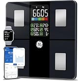 GE Body and Muscle Fat Scale, 14 Body Measurements 180 kg | Intelligent Bathroom Scale IMC Accurate
