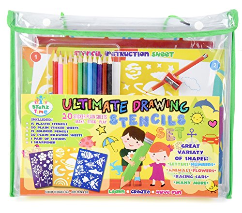 STENZTIME Ultimatives Schablonen-Set | Großes 70-teiliges Schablonen Zeichen-Kit und über 260 Formen | Ideales Spielzeug mit pädagogischem Mehrwert zur Förderung der Kreativität - 3