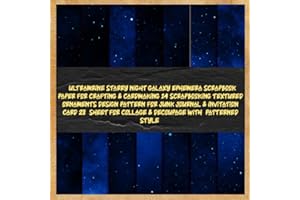 ultramrine starry night galaxy ephemera scrapbook paper for crafting & cardmaking 14 scrapbooking textured ornaments design pattern for junk journal & ... for collage & decoupage with patterned style