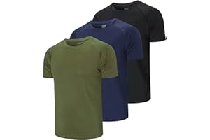 CIMIC 3 o 5 Piezas Camiseta Deporte Hombre, Camisetas Manga Corta Hombre, Secado Rápido Respirable para Running Gimnasio
