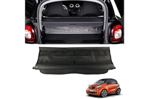 CMHZJ Retrattile Auto Bagagli Protezione Coperchio per Smart Fortwo 2015-2020, Nero Portabagagli Posteriore Tronco Privacy Cappelliera, Auto Accessori Interni