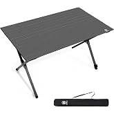 EVER ADVANCED Folding camping table alu 120x70cm, 100kg | Folding Table with Roll Top for 4-6 Person Portable Camping Picnic