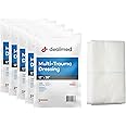 Dealmed 12" x 30" Multi-Trauma Dressing – Sterile Emergency Oversized Pad, Superior Absorbency, Protection and Padding, Wound Care Product for First Aid Kit (Pack of 5)