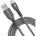 TECHGEAR USB C to USB A 2M Long STRONG Durable Braided USB C Charging Data Cable Type C Compatible with iPad Pro 11" 12.9" 13" 2024 2022 2021, Mini 6, iPad Air 10.9/11/13, iPad 10th Generation, Silver