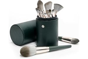 LUSIBAKA Makeup Brush Set 14 Pieces with Storage Case - Hypoallergenic Synthetic Fiber Foundation/Blush/Eyeshadow Brushes for Sensitive Skin, Travel-Friendly Dustproof Organiser