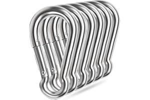 EKUNBUY Large Spring Snap Hooks, 304 Stainless Steel Carabiner Clip Heavy Duty Rope Connector Link Buckle 1/2 3/8 Clip for Gym Equipment Hammock Swing