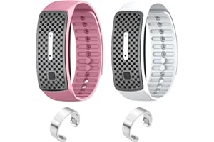 AOUZOVLI Ultrasons Bracelet 2 pièce et Bague Ouvert Réglable 2 pièce Ultrasons Bracelet Ensemble pour Homme Femme Portable Classique Bracelet Réglable Cadeaux Bijoux Lenvironnement Extérieure Bracelet