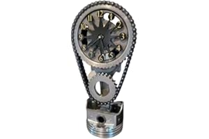 KEYET Vintage Rotating Gear Clock,Timing Chain Clock,Rotating Gear Clock,Newest Creative Clock,Retro 3D Creative Vintage Statue,Rotating Gear Ornaments,Home Decor,For Home, Offices, Cafe Decoration (Black)