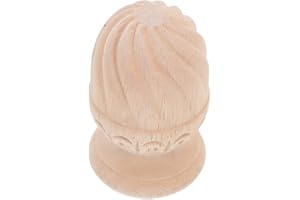 CHILDWEET DIY Unpainted Wooden Finial: Staircase Balusters Tip Cap Solid Wood Pineapple Column Topper Vintage Decorative Sculpture for Home Craft Projects