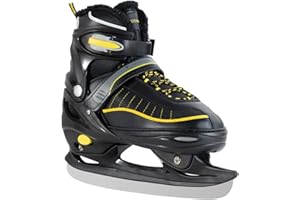 XIUWOUG Verstellbare Schlittschuhe, Eislauf Schuhe für Damen,Herren und Kinder mit Edelstahl Eislaufschuhe,Schnellschnürsystem & Push-Lock-Schnalle,Einstellbare 4 Größenbereiche