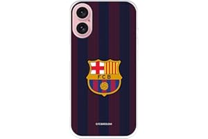 LA CASA DE LAS CARCASAS Funda para iPhone 16 del FC Barcelona Rayas Blaugrana tansparente para Proteger tu móvil. Capa de Silicona Flexible con Licencia Oficial FC Barcelona