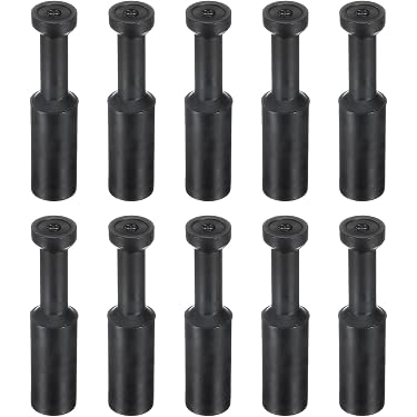Produktbild von Sourcing Map Druckluft-Blindstopfen – Kappenstil, Für 10 Mm Innendurchmesser, Kunststoff, Schwarz, 10er Pack