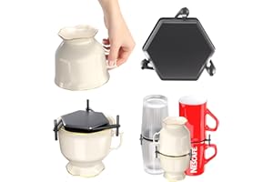 ESTVIIG Organizzatore per tazze, 6 porta tazze, tazze da caffè impilabili per tazze, tazze e bicchieri in armadi e dispense, ecc. (nero)