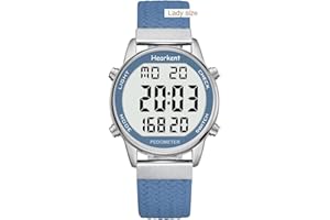 Hearkent Reloj podómetro para mujer, rastreador de fitness, reloj deportivo resistente al agua, contador de calorías, reloj de pulsera con pantalla digital grande, personas mayores, mujeres, ancianos