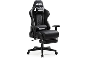 Intimate WM Heart Chaise Gaming,Chaise Gamer Ergonomique,Chaise de Jeu avec Repos-Pieds Pliable,Fauteuil Gamer avec Support Lombaire,Siege Gamer avec Accoudoir Réglable,Chaise d'ordinateur, Nior