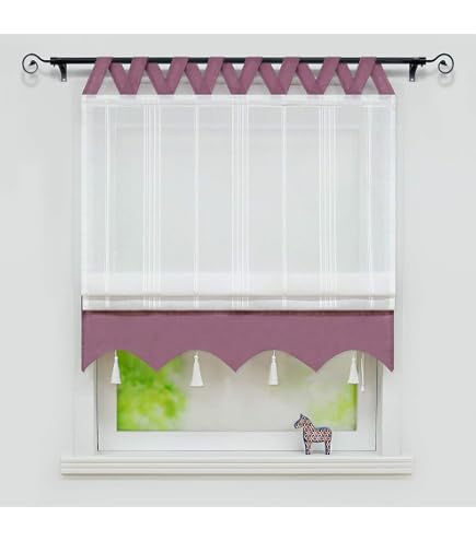 Store Romain Gris Avec Impression Fleuries - 60x120cm - Parfait Pour Chambre, Salle De Bain, Cuisine Et Balcon