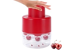 DREAMSOLEAROY Dénoyauteur Cerises et Prune, 8 trous en acier inoxydable - Utilisation à une main - Diamètre : 25 mm - Pour cerises douces/acides, Denoioteur Cerise