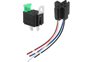 TALNITE 12V Fuse Relay Switch Harness Set with 30A Blade Fuse – 4-Pin SPST Automotive Relays with Built-in Fuse Holder, Heavy Duty 12 AWG Wires, Interlocking Mount