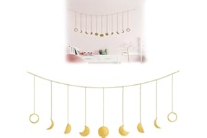 FLOTRUTE Mond Girlande Mond Phase Wandbehang Aesthetic Room Decor Boho hängende Ornamente für Schlafzimmer Hochzeit Home Office Kinderzimmer Wohnheim