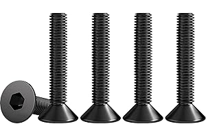 Drenky M4 Screws Black Screws M4 X 30mm 304 Stainless Steel Hex Socket Countersunk Bolts DIN 7991 / ISO 10642 Machine Screws Rustproof Flat Head Hex Socket Cap Screws (Pack of 50)