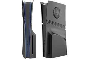 Hzxkqmil Wymienna Płyty Obudowy dla PS5 Pro Konsoli, Płyty Boczne Niestandardowa Skorupa z Otworami Wentylacyjnymi Obudowa ABS Akcesoria dla PS5 Pro Disc Edition, Czarny