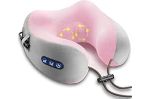 Ergocar Cuscino Per Massaggi Massaggiatore Per Il Collo Massaggiatore Per Cervicale Allevia Il Dolore Muscolare Cuscino Da Massaggio a Forma Di U Per Casa Auto e Ufficio (Rosa)