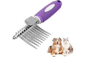 JAONLD Chat Chien Poil Long Poils Animaux Peigne en Acier Inoxydable Brosse a Chat,Peigne Chien Brosse Poil pour Enlever les Détachés et les Cheveux EmmêLés(A)