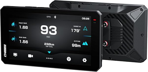 CHIGEE AIO-6 MAX Motorcycle Carplay Android Auto GPS Navigation System, 2000nits,STARVIS HDR 6" LCD, 60FPS,5G Wi-Fi BT, IPX9 Waterproof, Support Siri Google Assistant, Dedicated App - 1