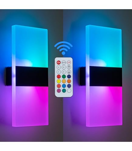 VOMI LED Wandleuchte RGB Farbwechsel batteriebetrieben für Innen mit