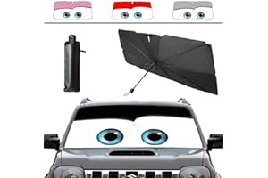Coricha Windshield Sunshade Umbrella Brella Shade for Car Sun Shade Cover 31 * 57" As Seen on TV UV Block Front Window Heat Insulation Protection (Black Eyes)