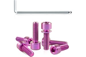 SPEEDWOX Set di 6 Viti per Asta da Bicicletta con rondelle in Lega di Titanio per Mountain Bike e Bici da Strada