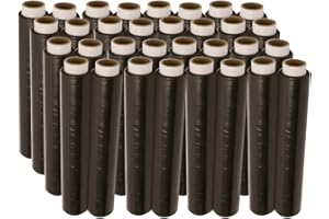 St@llion Lot de 24 rouleaux de film étirable extensible très résistant pour déménagement, emballage de palettes et colis (noir, 400 mm x 250 m)