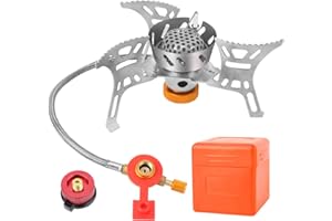 LAMA kuchenka kempingowa 3900 W, przenośna, wiatroszczelna, kempingowa, mini palnik gazowy z zapłonem piezoelektrycznym i futerałem do przenoszenia, na piknik, wędrówki z plecakiem