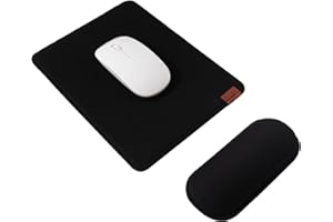 SenseAGE Ingrandisci mouse pad e set di poggiapolsi del mouse, tappetino ergonomico per mouse con base antiscivolo e poggiapolsi per tastiera, comodo per la digitazione e sollievo dal dolore, Nero