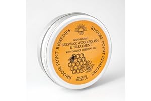 RHOOSE POINT REMEDIES Beeswax Wood Polish with Orange Essential Oil - 100ml - Natural Wood Wax, Enhances the Natural Beauty of All Types of Wood, Cleans, Seals & Protects for a Perfect Finish