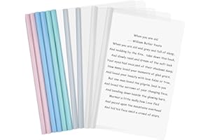 HEAVENLIFE 10 Pcs A4 Plastique Couvertures de Rapport avec Barre Coulissante, A4 Organisateur Binder Couverture D'affichage, Chemise de Fichier Reliure Présentation Dossier pour Bureau École Accueil (Clair)