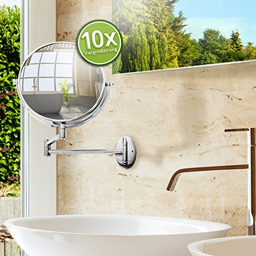 casa pura® Kosmetikspiegel für die Wandmontage | 3 hohe Vergrößerungsgrade wählbar (10-fach) - 2