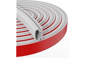 FFPMYF Guarnizione per porta, autoadesiva, per finestre, impermeabile, per finestre, colore bianco, 0,6 cm x 12,2 m