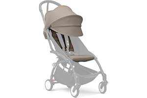 Stokke YOYO Pack couleur 6+ dès 6 mois, Taupe - Textiles uniquement : Coussin d’assise, capote extensible avec fenêtre et pochette arrière zippée - Requiert le châssis YOYO (vendu séparément)