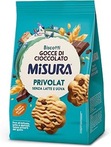 Misura Biscotti con Gocce di Cioccolato Privolat | Senza Latte e Uova | Confezione da 290 grammi
